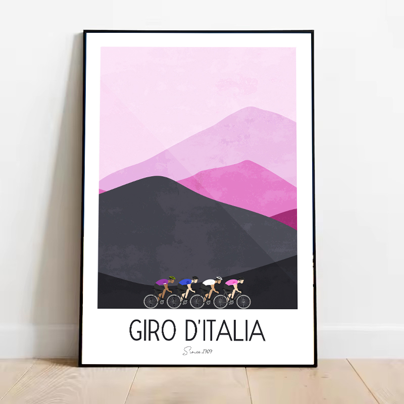 Watercolor Cycling Race Cyclis - Mountain Biking France ulasan dan harga